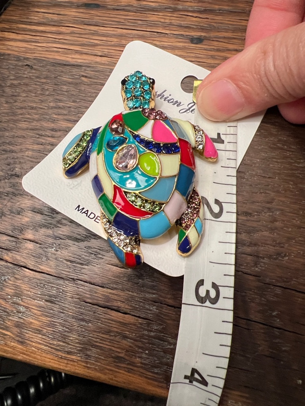 3/$18 Fashion Jewelry Multicolor Turtle Brooch - Colorful Enamel - Lot 7003 - Picture 3 of 4